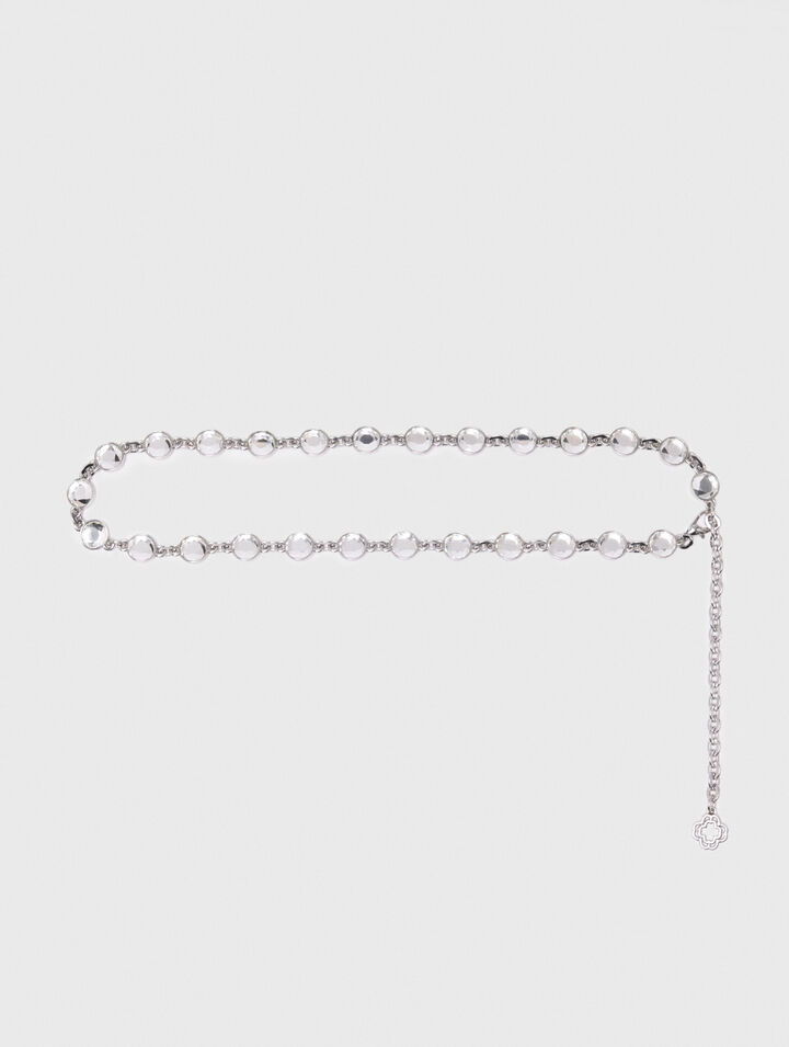 Cinturón de cadena con strass