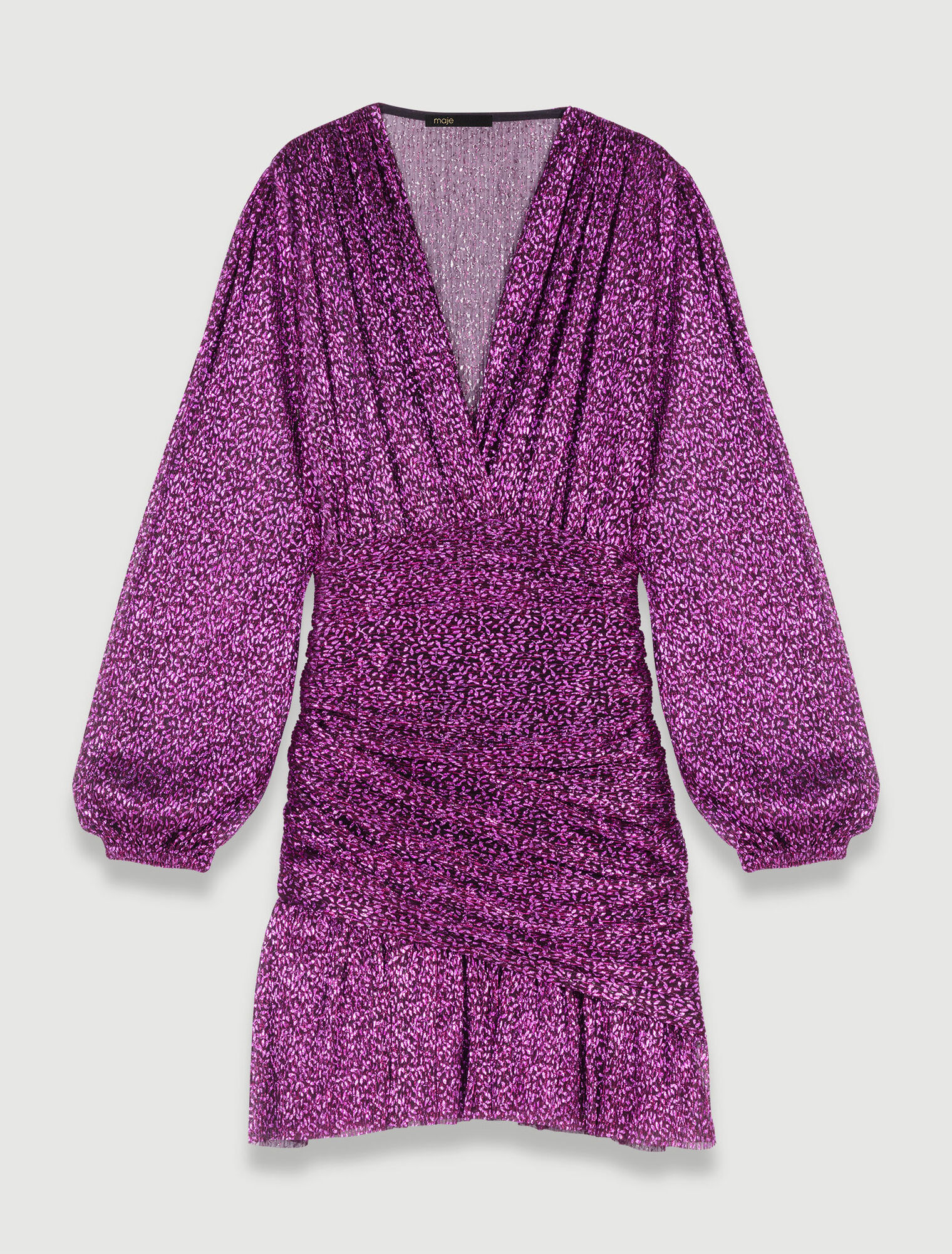 Vestido plisado fibras metalizadas