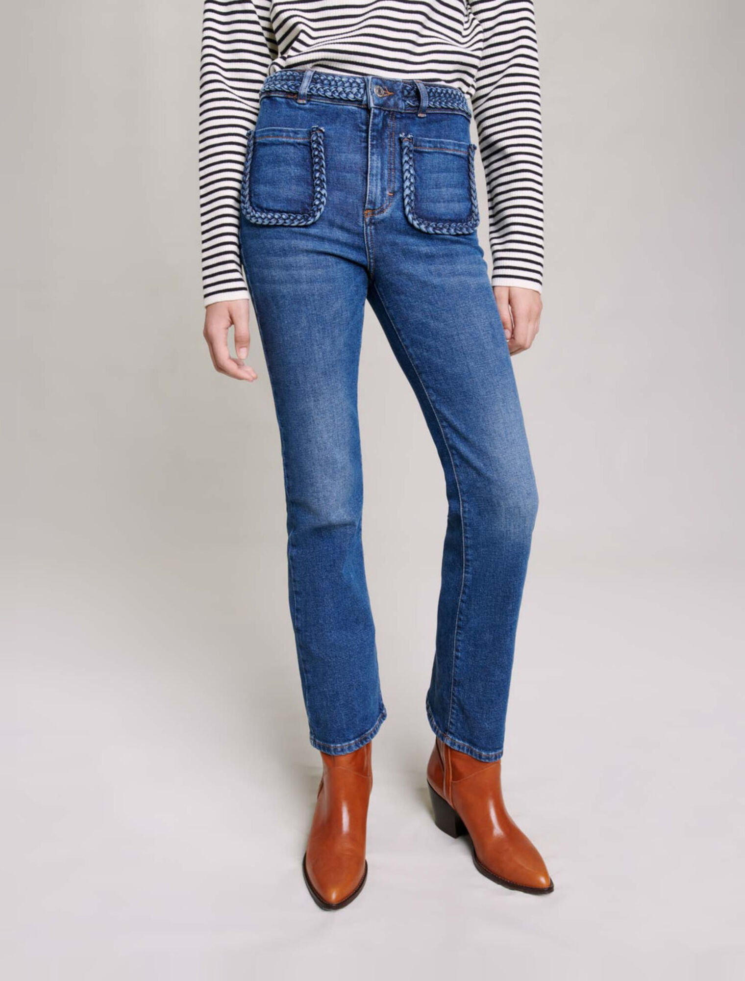 Vaquero con detalles trenzados
