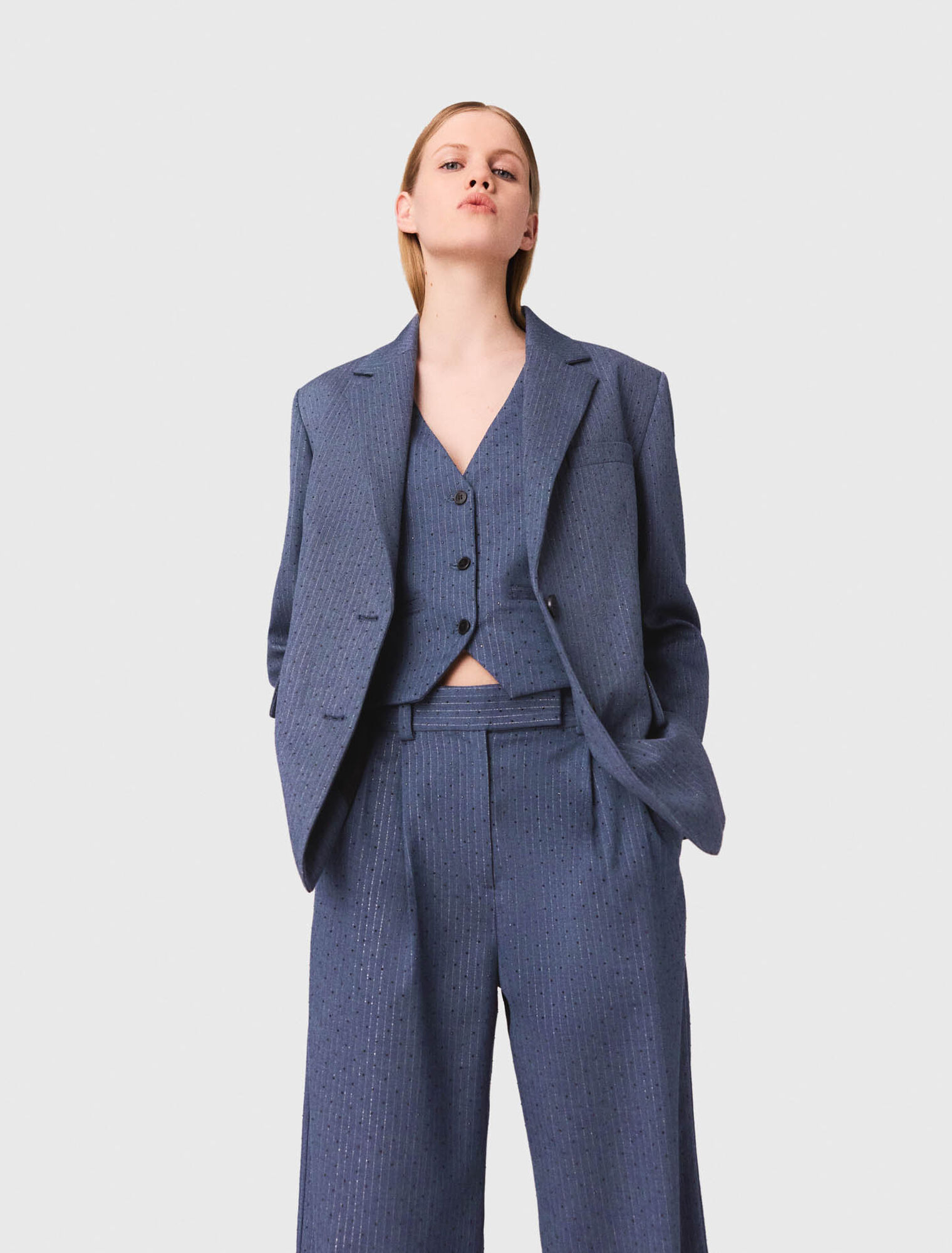 Chaqueta de traje con strass