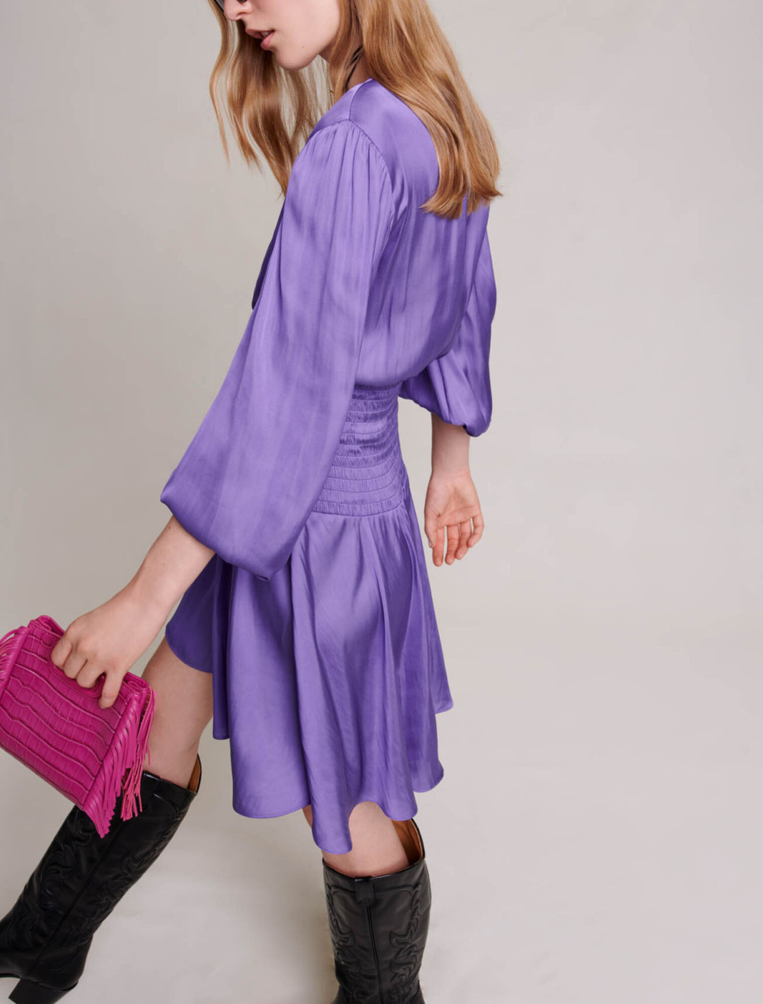 Vestido corto satinado