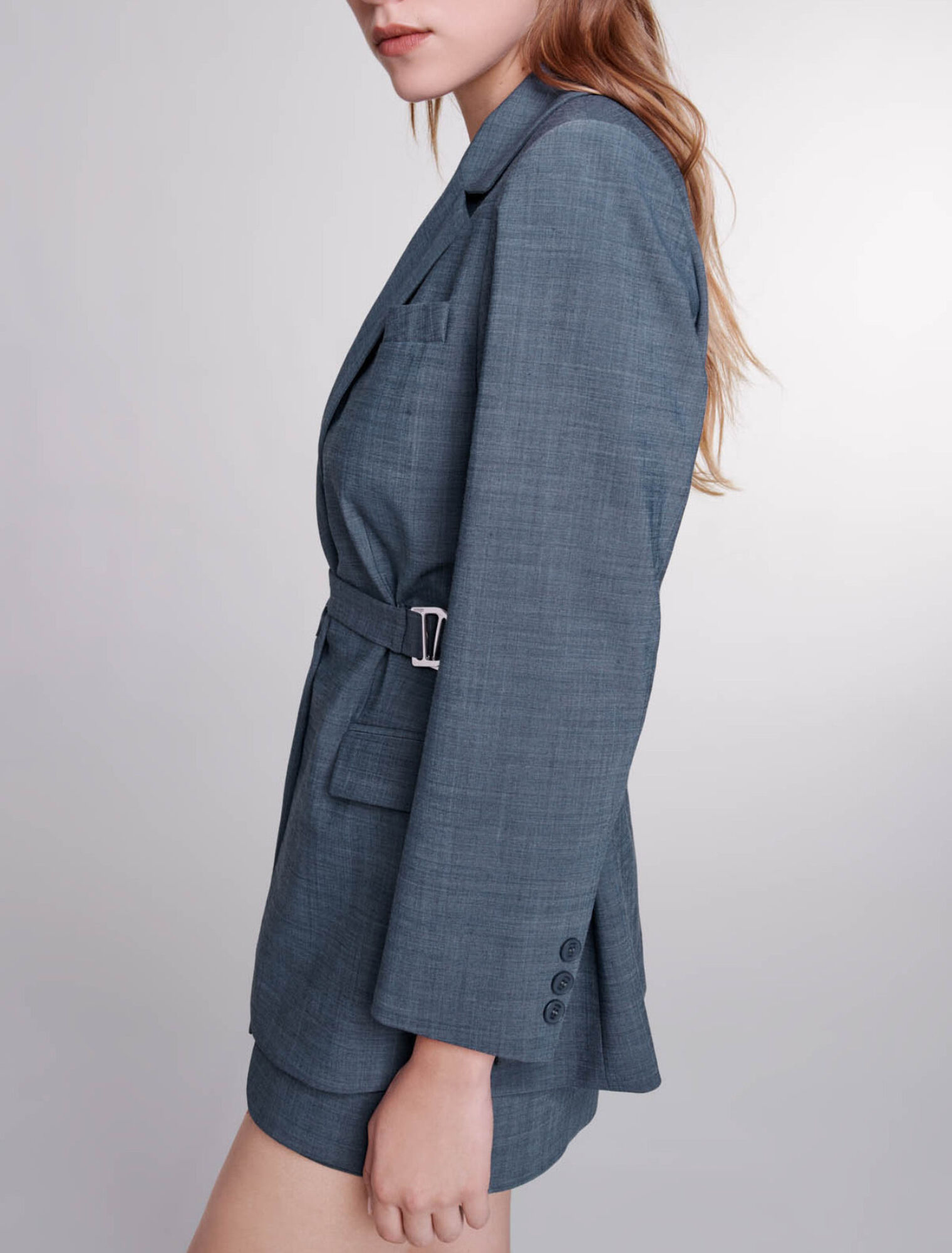 Chaqueta de traje con cinturón