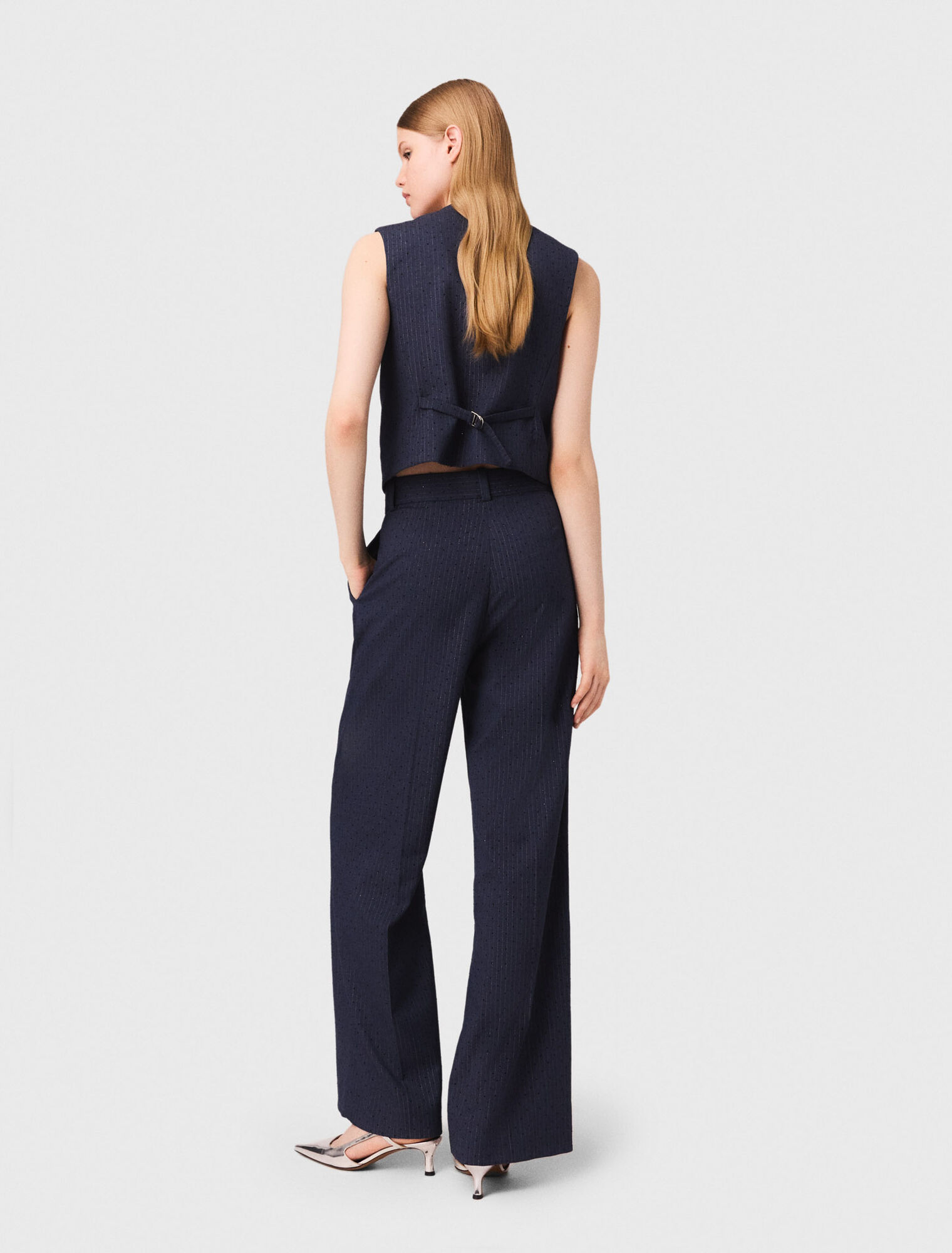Pantalón de traje con strass