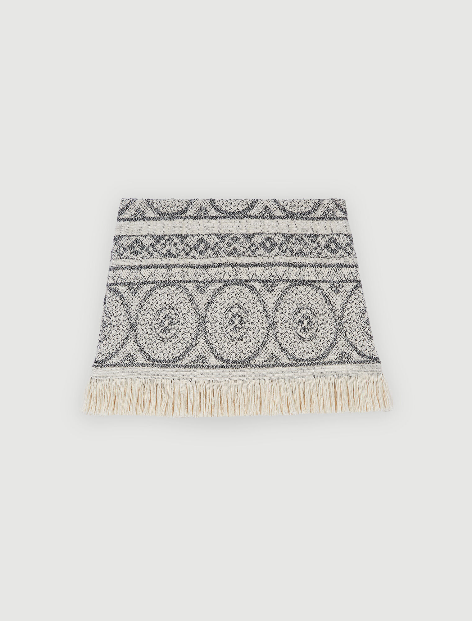 Falda corta con flecos de jacquard
