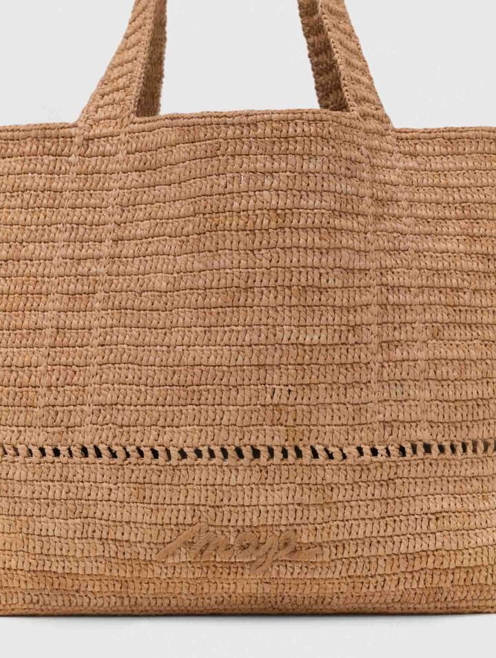 Bolso cabás de ganchillo en rafia