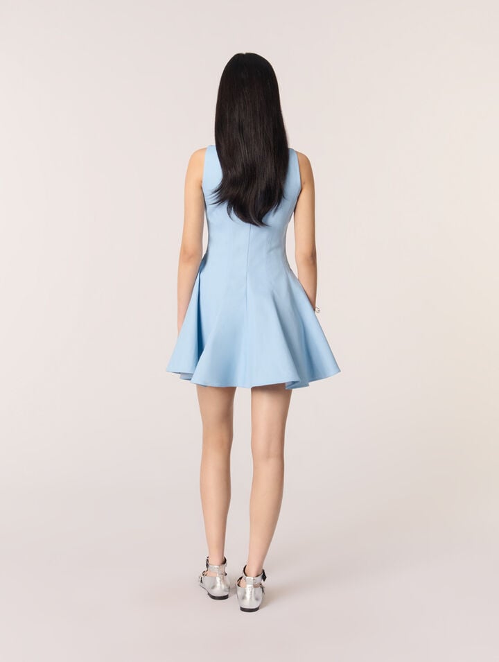 Vestido corto acampanado de algodón