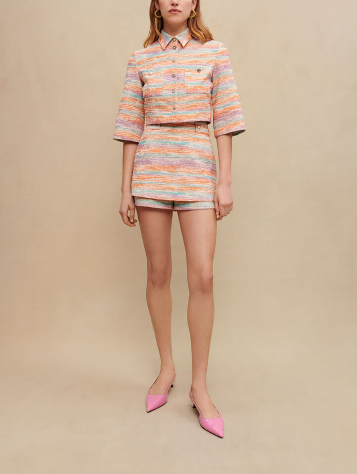 Falda corta de tweed