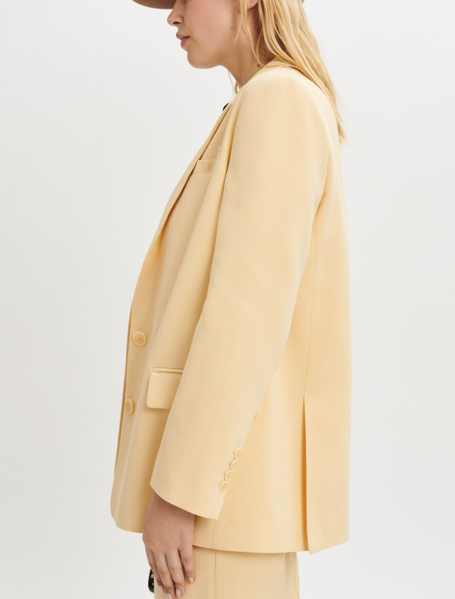 Chaqueta de traje holgada de doble