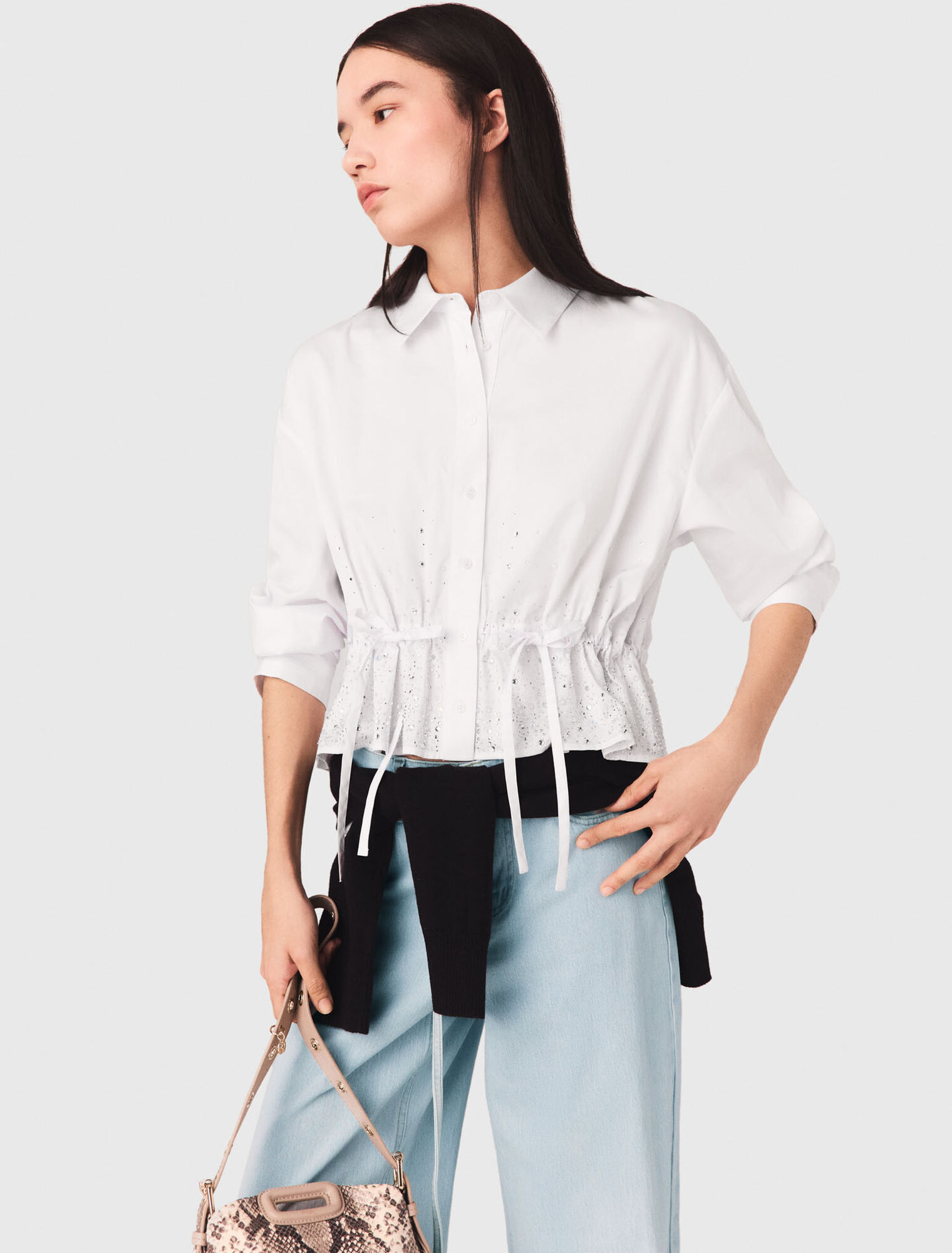 Camisa de algod&oacute;n con strass