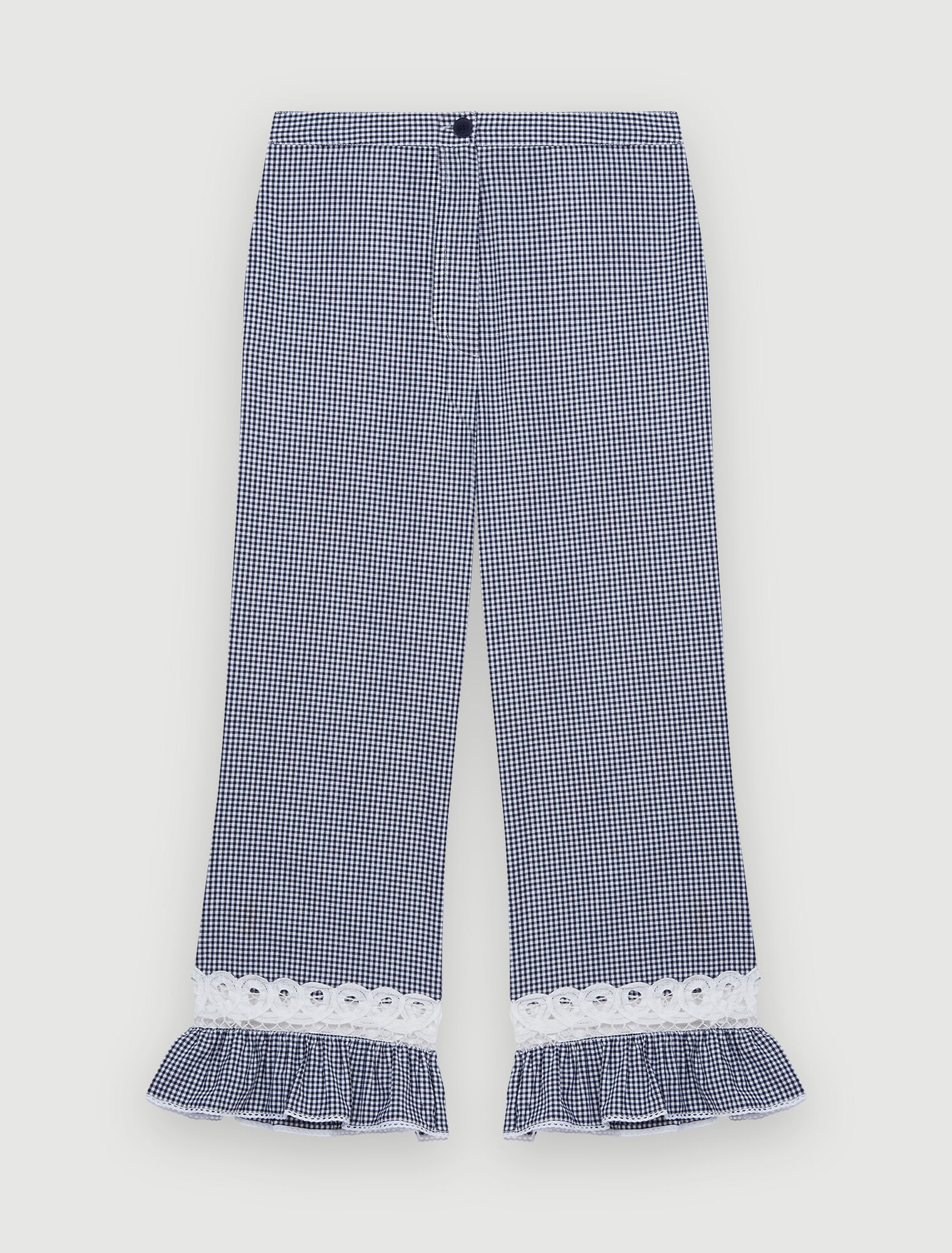 Pantalón de encaje y guinga