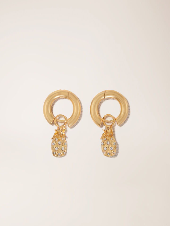 Aros mini piña de strass