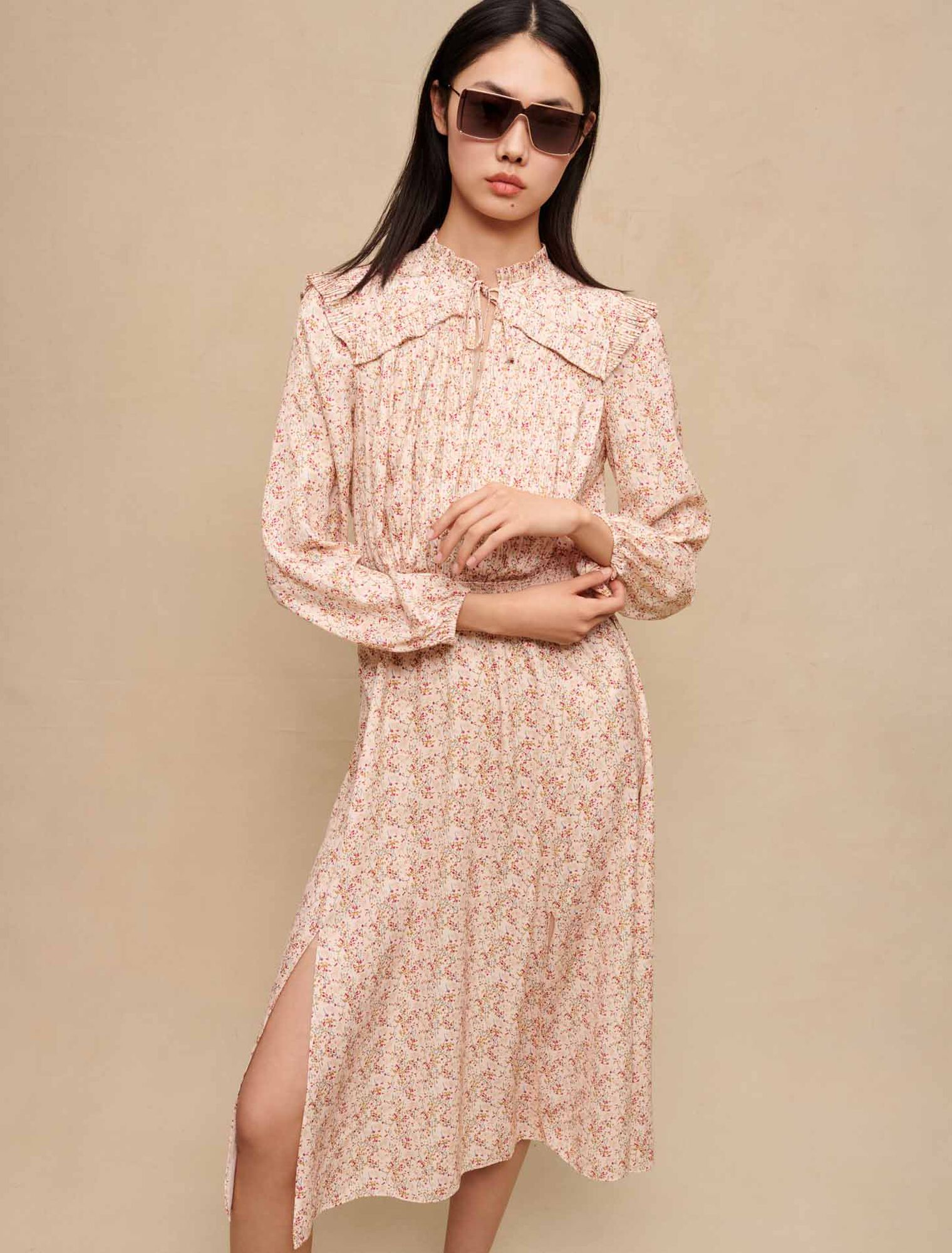 Vestido largo con volantes