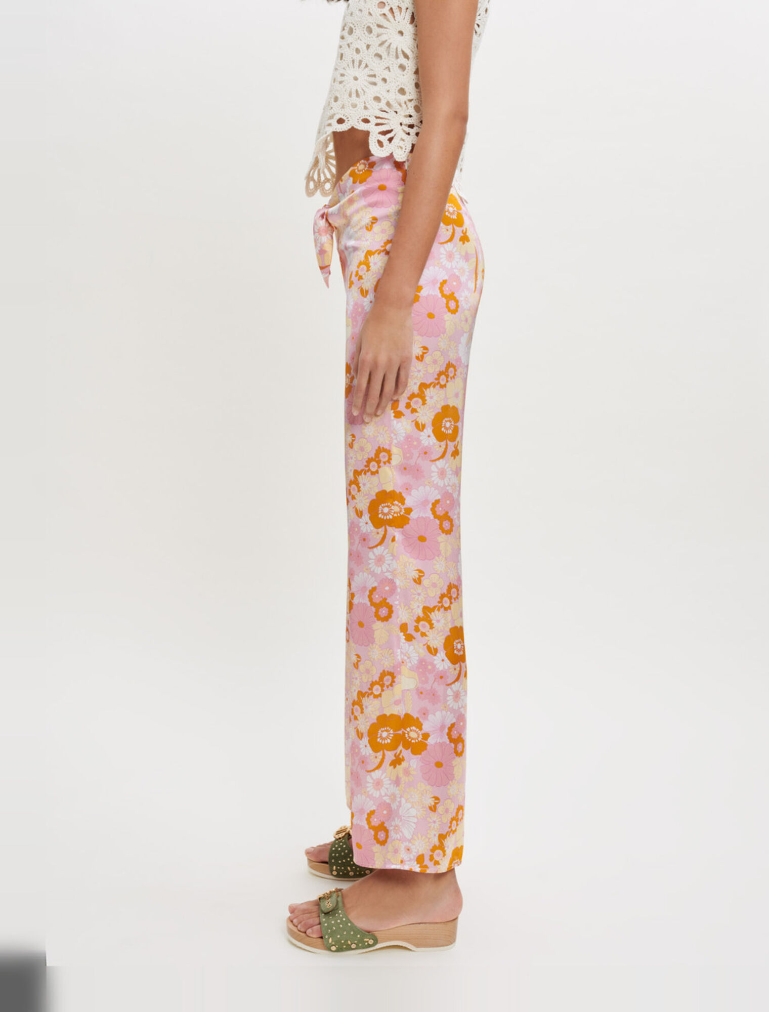 Pantalón estampado Flower Power fluido