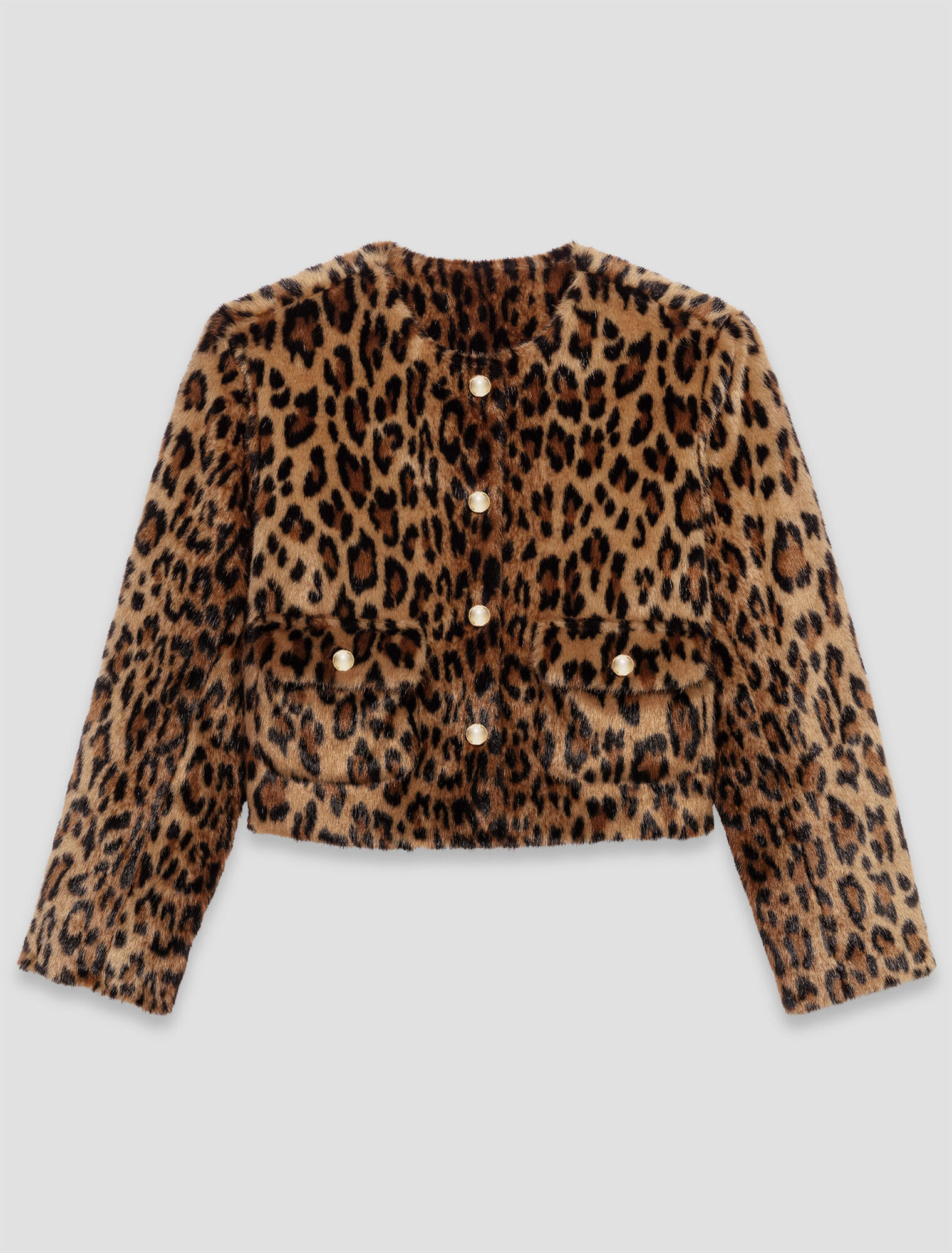 Chaqueta de piel sintética leopardo
