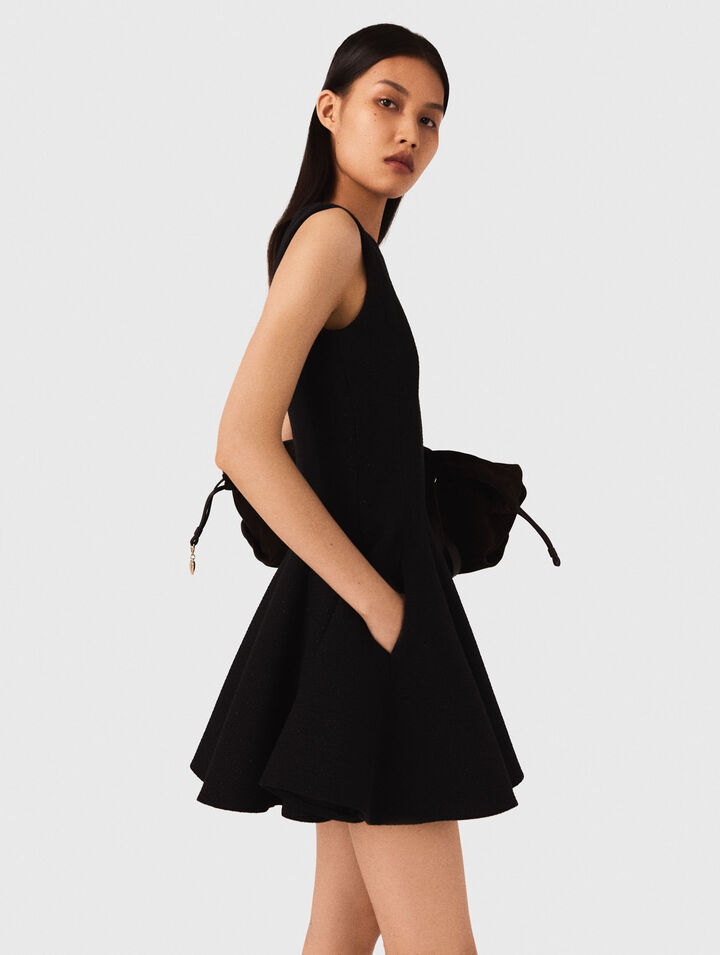 Vestido corto acampanado de tweed
