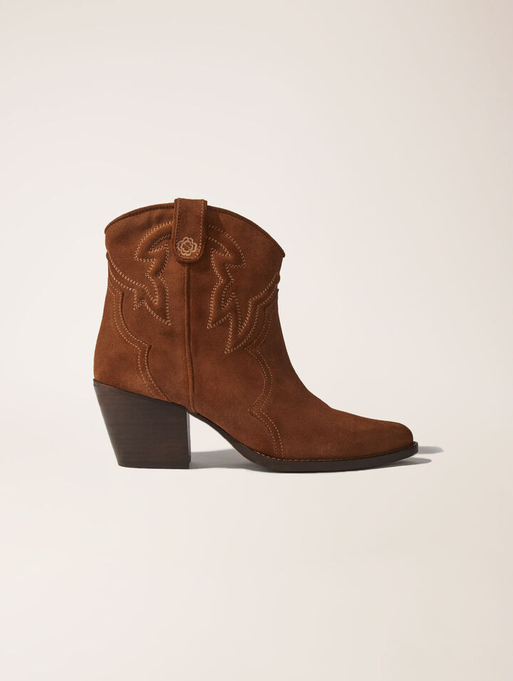 Botines cowboy de ante