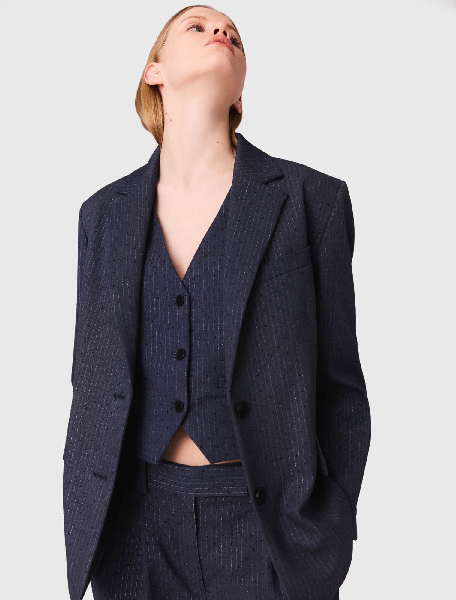 Chaqueta de traje con strass