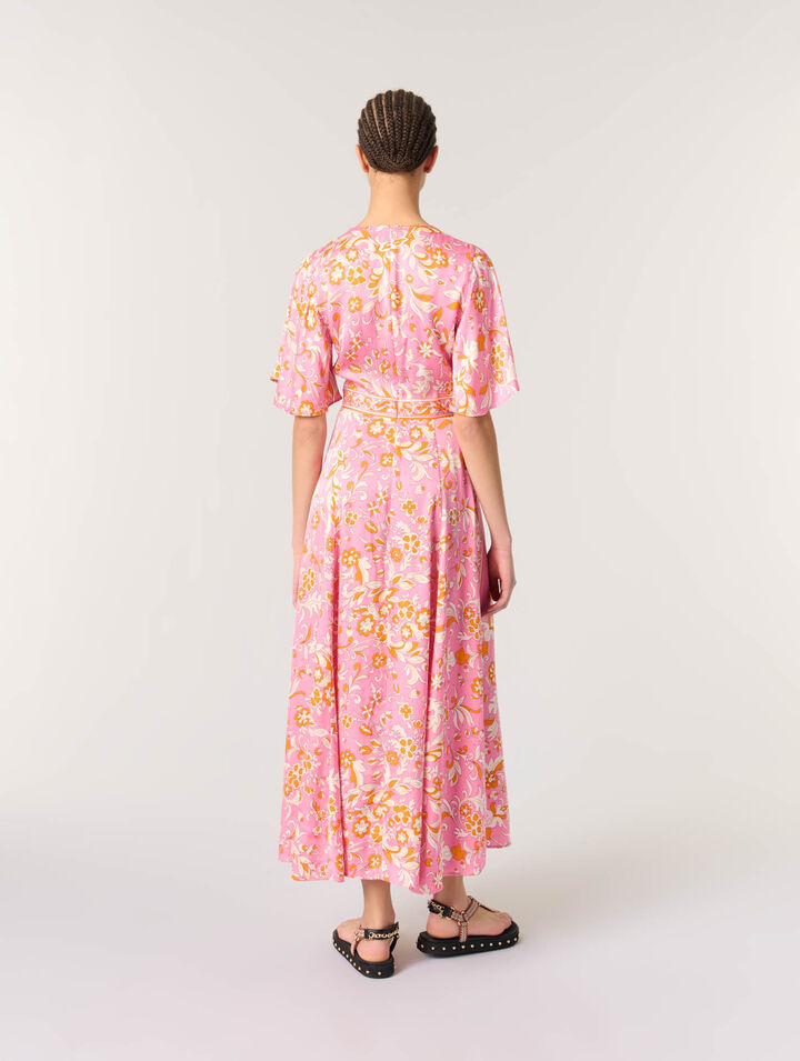 Vestido largo fluido estampado