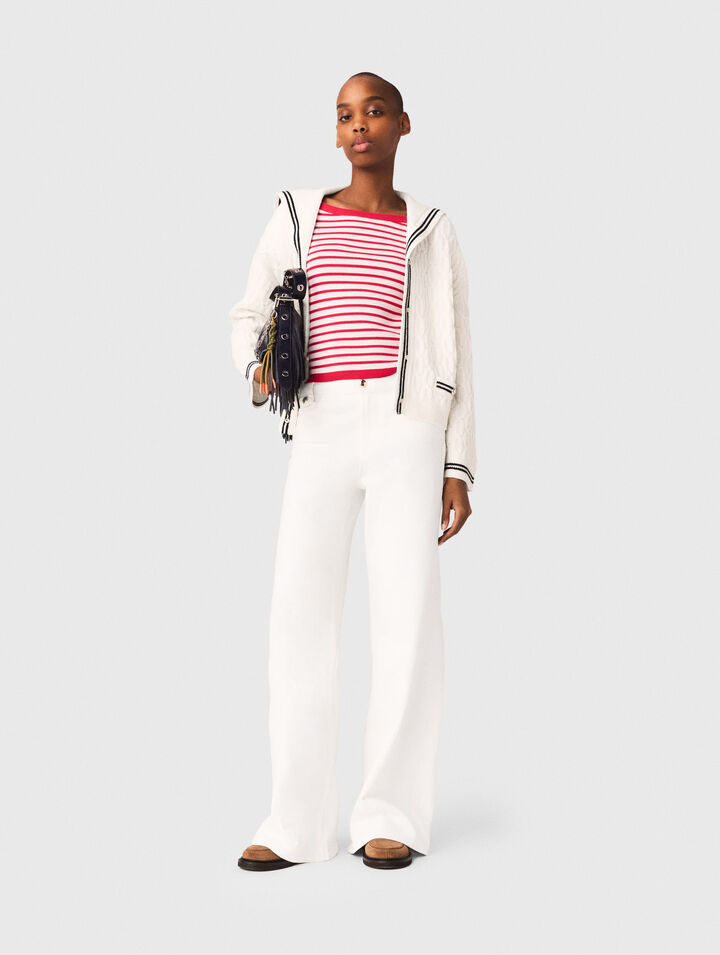 C&aacute;rdigan de ochos con cuello barco