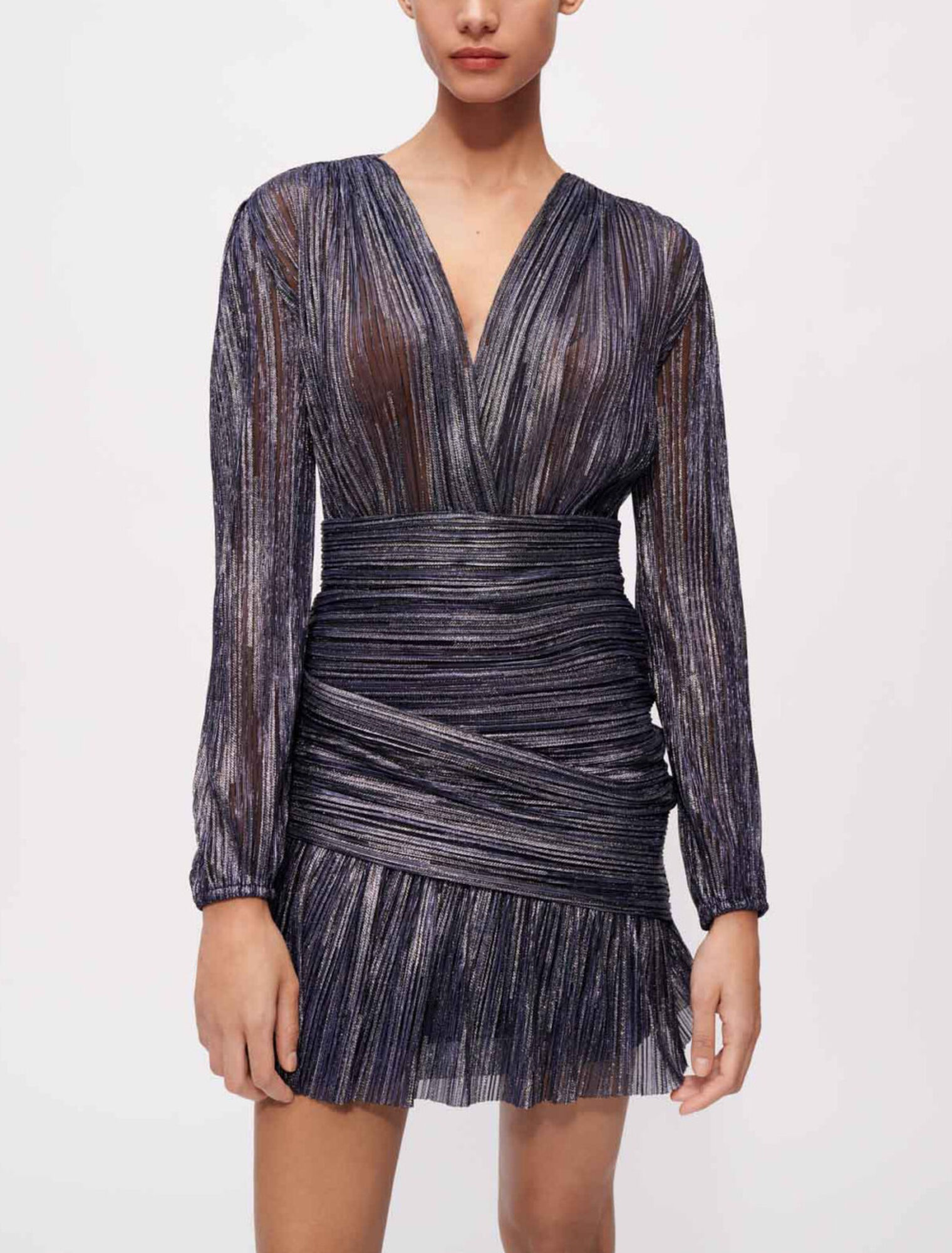 Vestido lamé drapeado