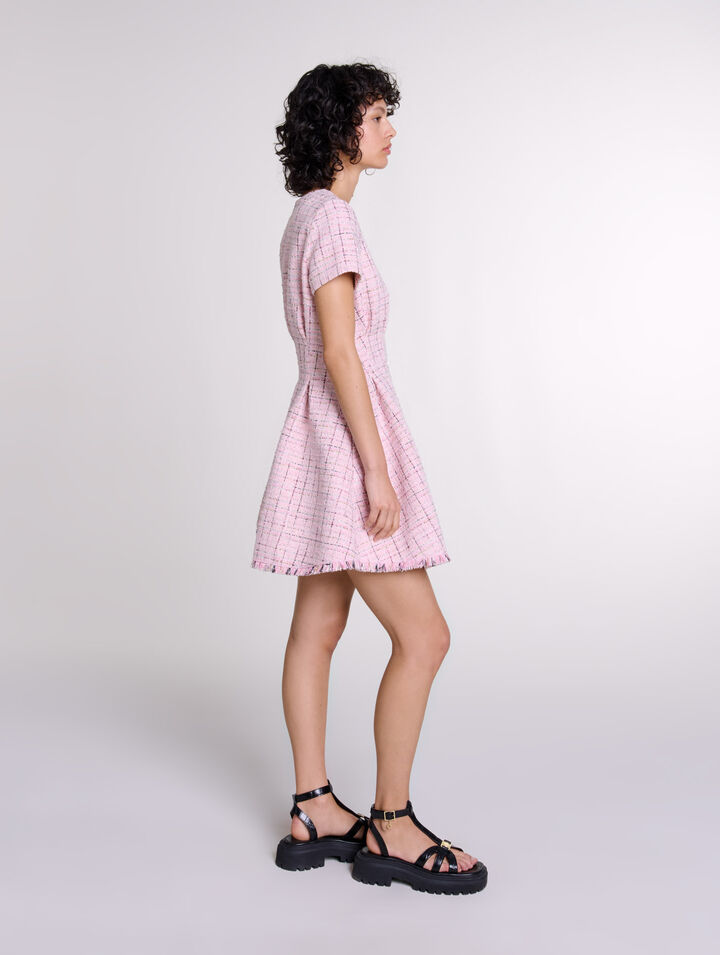 Vestido babydoll de tweed