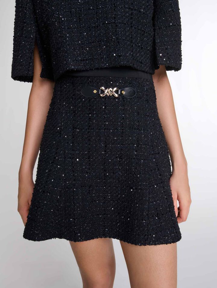 Vestido corto 2-en-1 de tweed