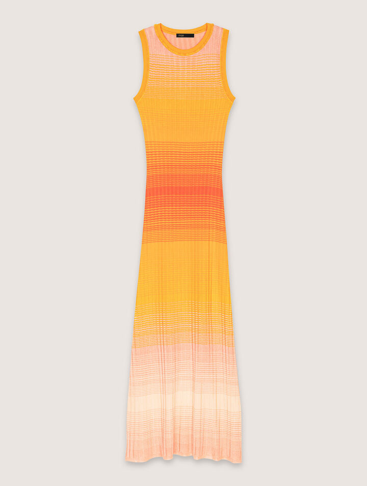 Vestido largo de punto tie-dye
