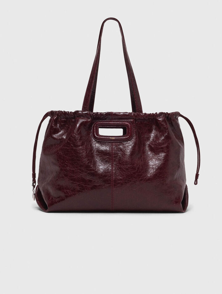 Bolso M Tote de cuero craquelado