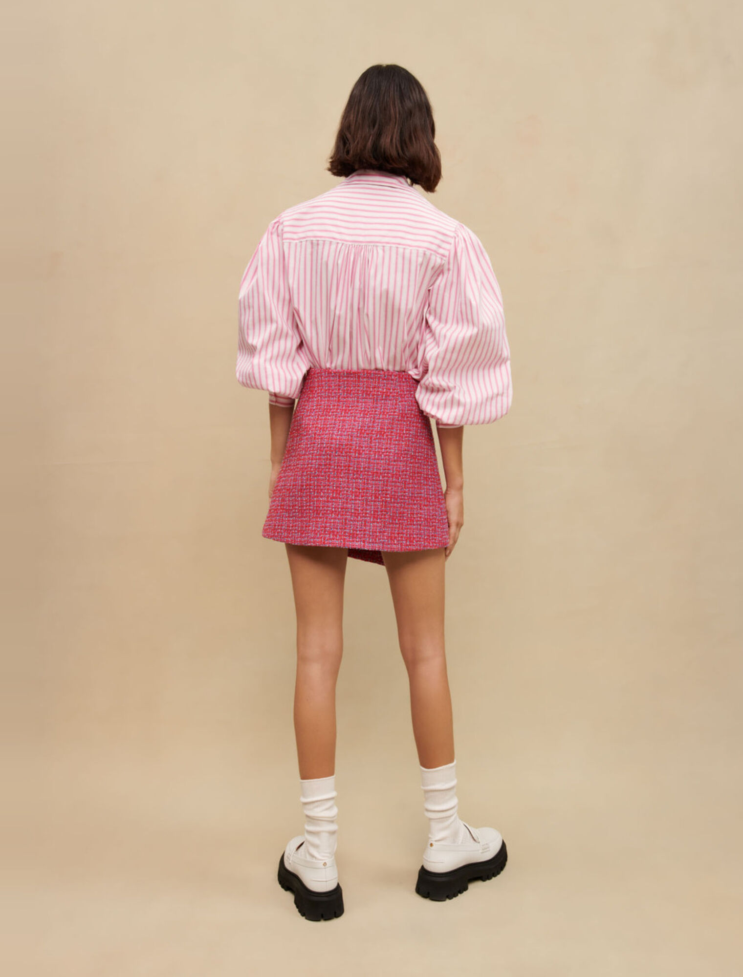 Falda cruzada de tweed