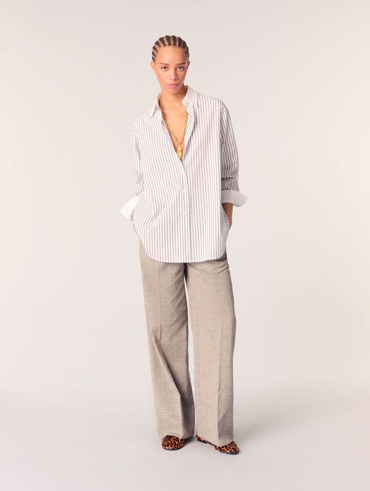 Camisa a rayas con pedrería
