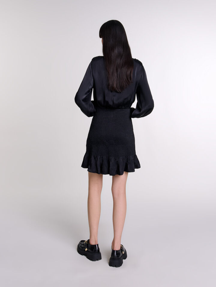 Vestido corto fruncido