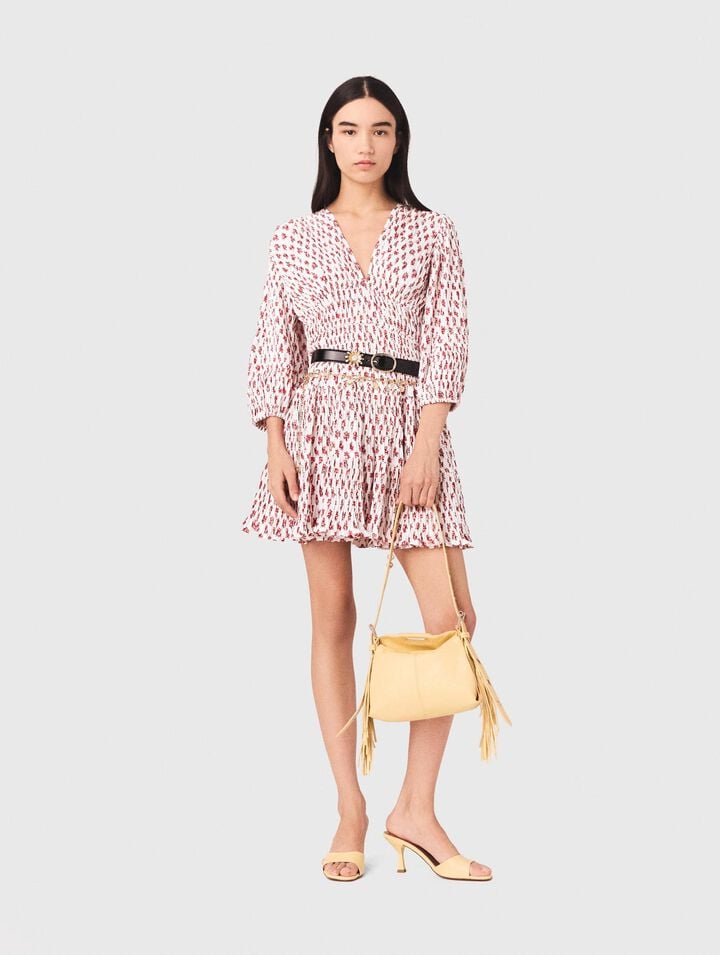 Vestido plisado estampado