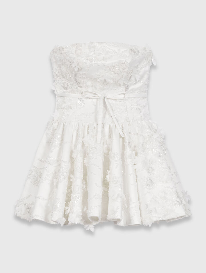 Vestido bustier corto bordado