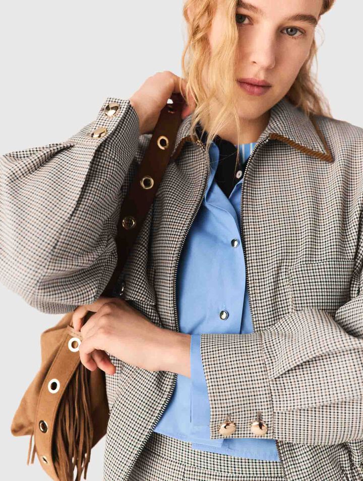 Cazadora bomber de cuadros