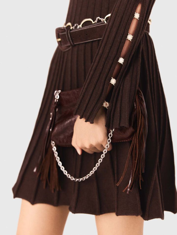 Vestido corto patinador con cuello alto
