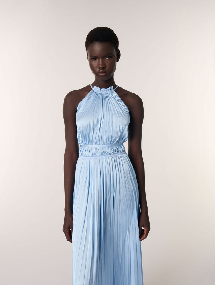 Vestido largo plisado