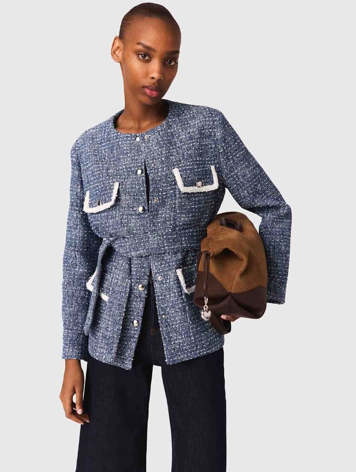 Chaqueta 4 bolsillos de tweed