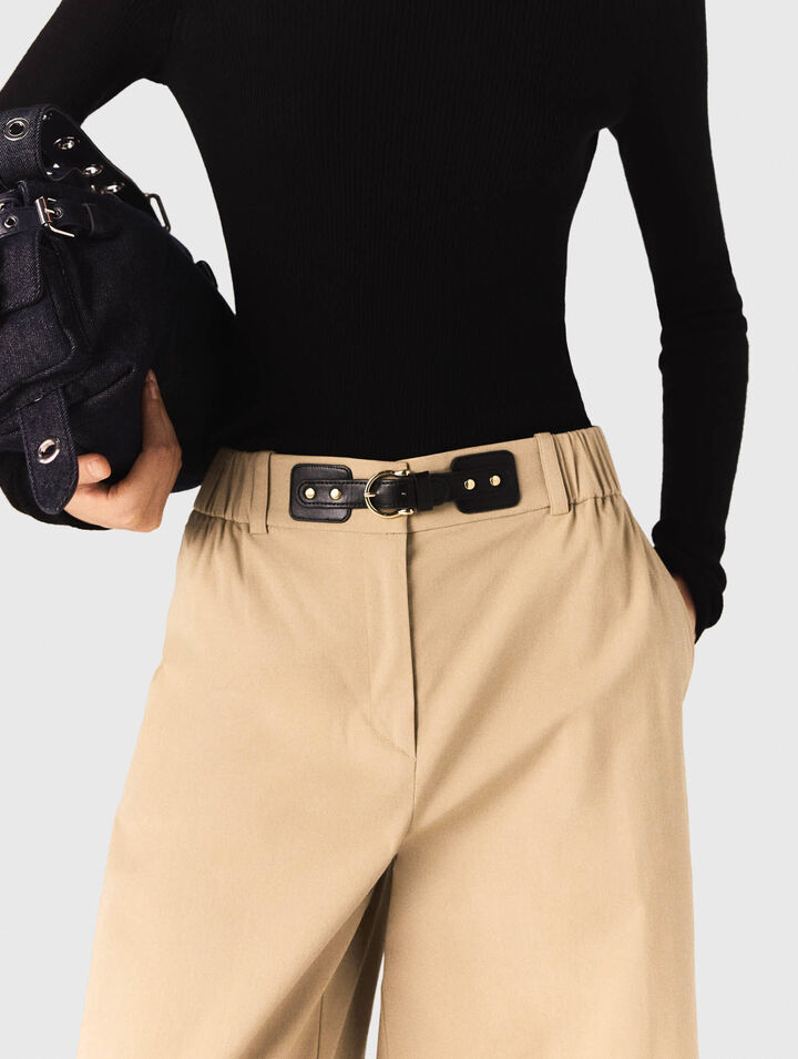 Pantalón ancho de algodón