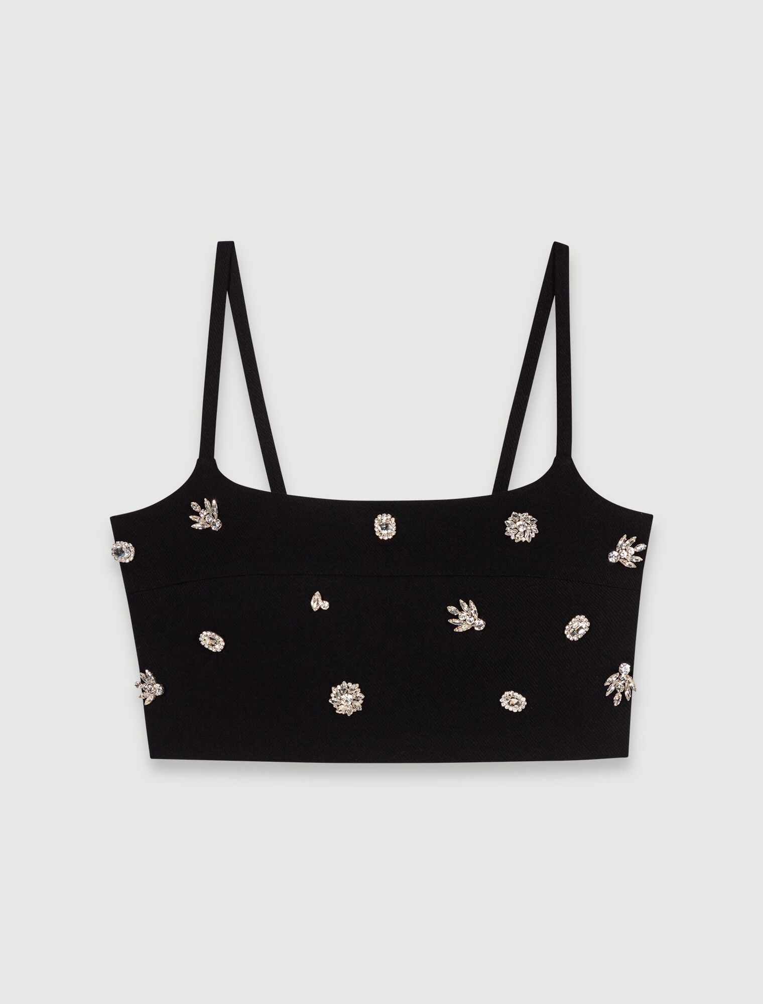 Crop top con strass