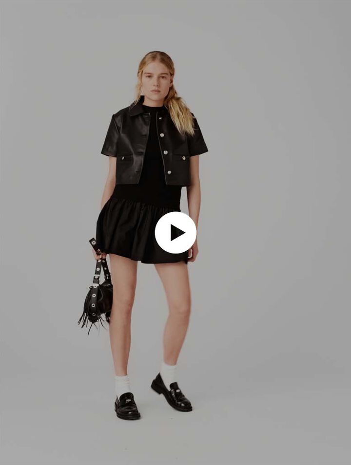 Chaqueta corta de piel