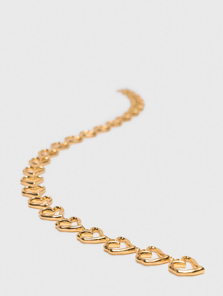 Collar corazón de latón dorado