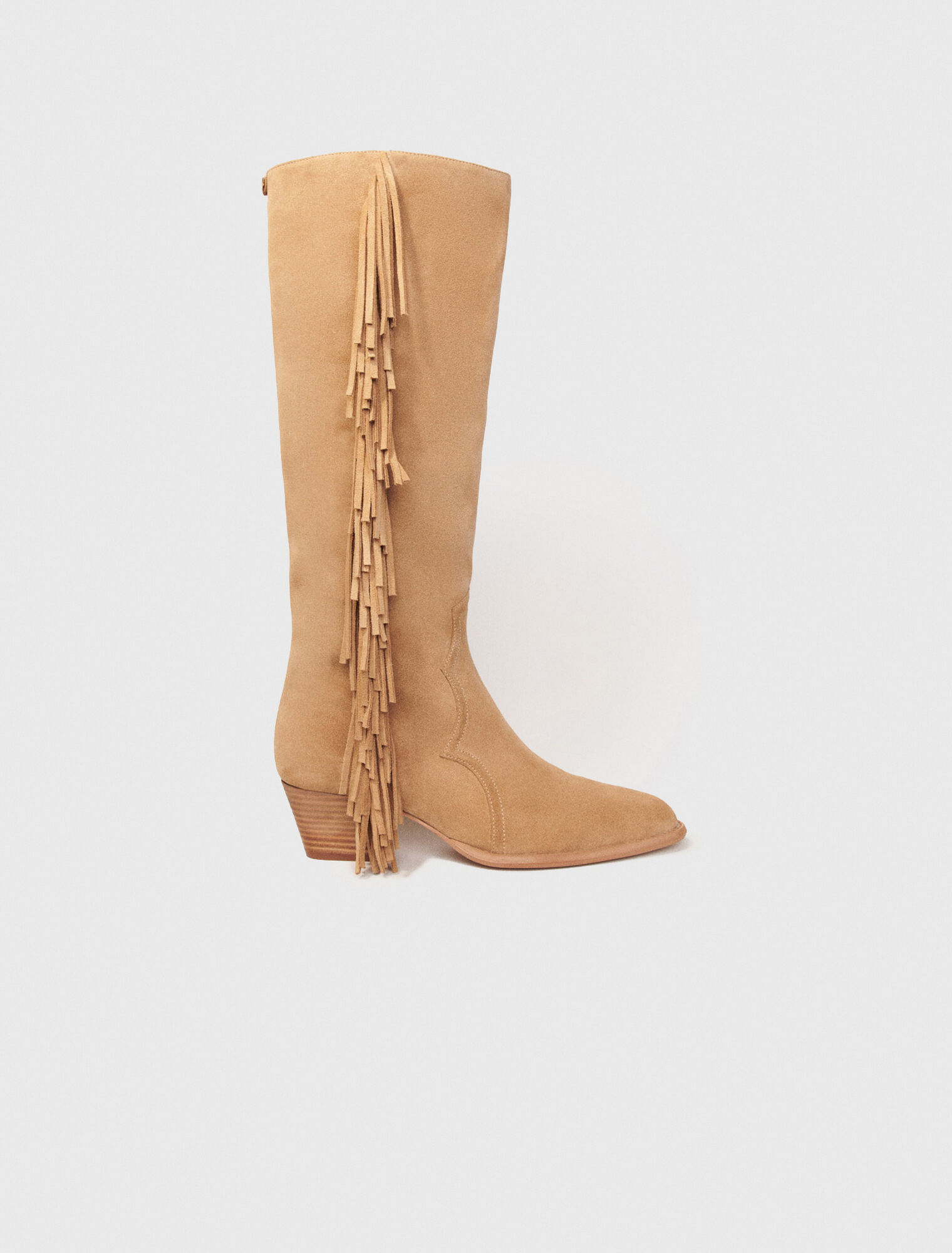 Botas de vaquero de ante con flecos