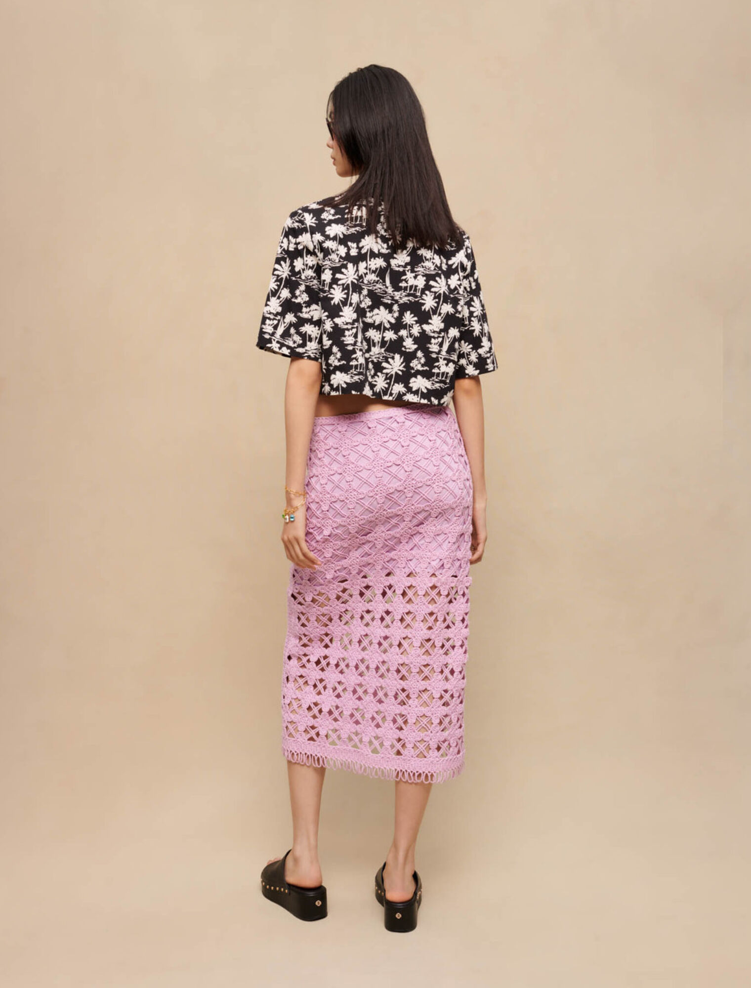 Camisa corta estampado palmeras
