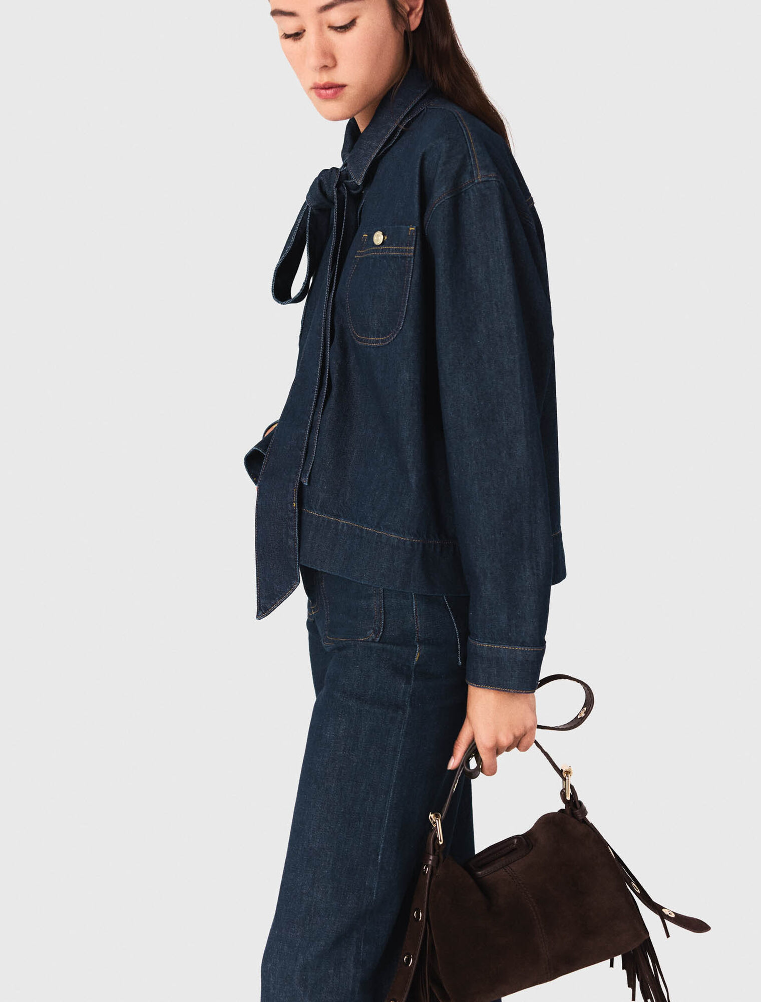 Camisa vaquera con lavallière