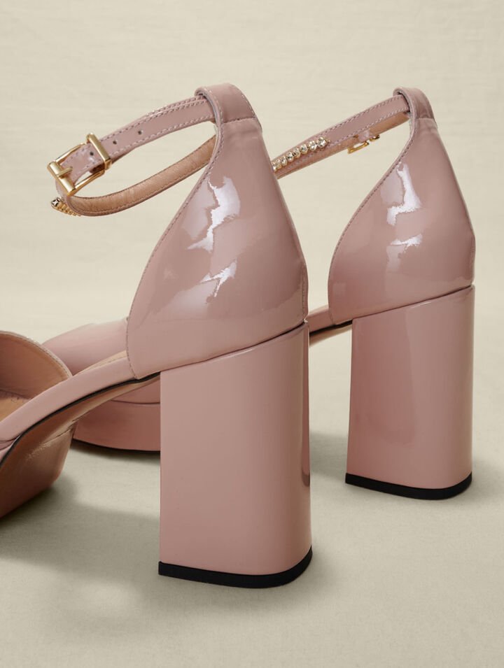Sandalias de tacón de charol