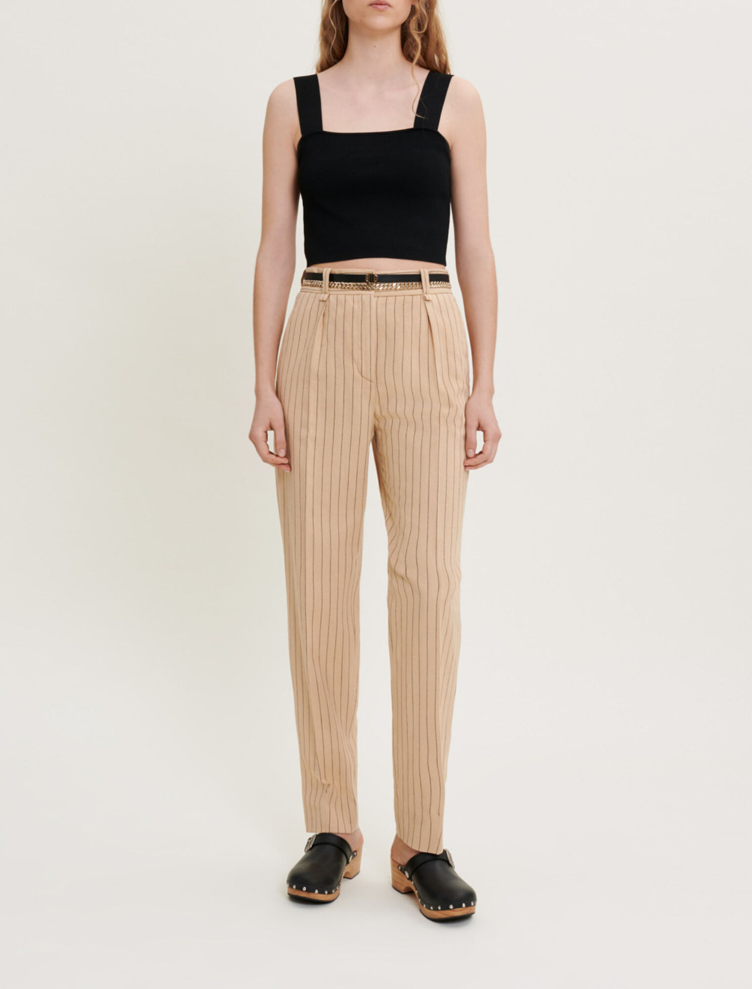Pantalones de rayas ajustados