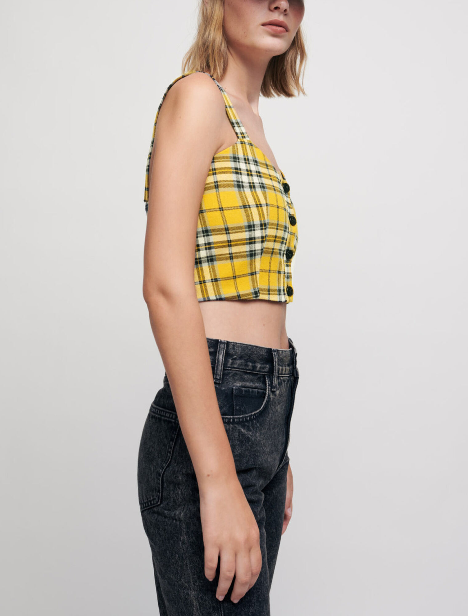Top de cuadros tartán