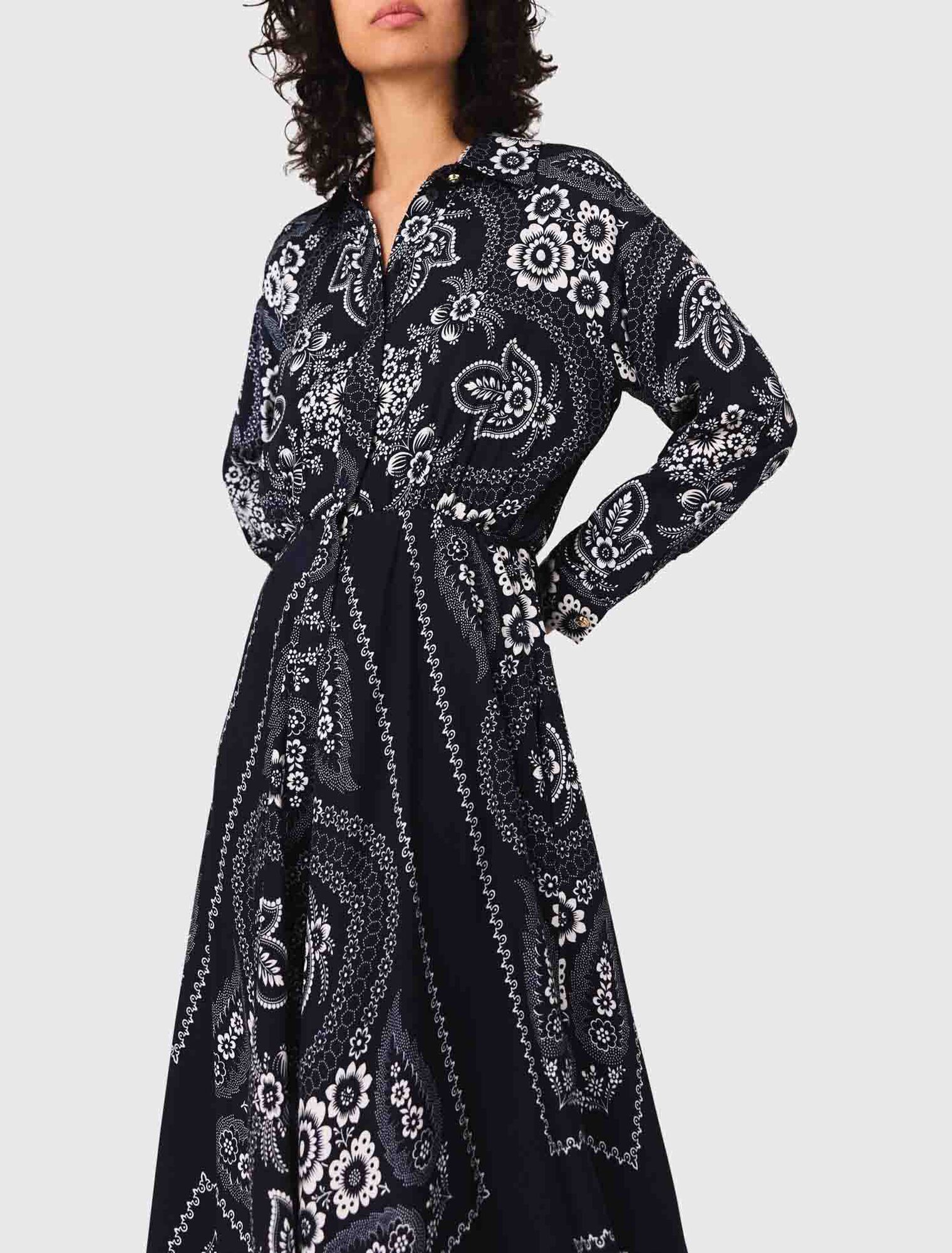 Vestido largo fluido estampado
