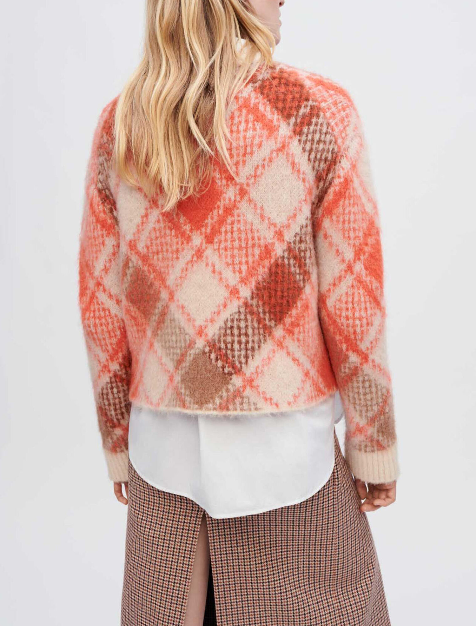 Jersey suave de jacquard de rombos