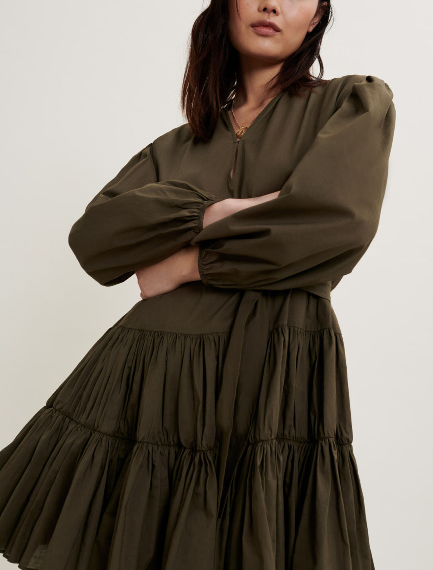 Vestido de algodón con cinturón